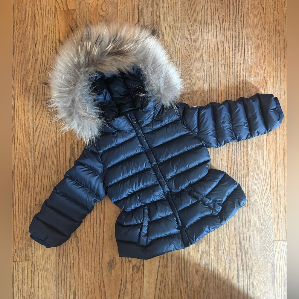 COLMAR Kids Navy Puffer Jacket with Fur Hood